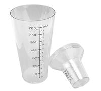 Haofy Juego de Coctelera con Escala Transparente, Capacidad Estándar, Diseño sin Derrames, Vaso Mezclador Transparente para Uso en Bar, Cocina Casera, Coctelería Profesional (700ML)