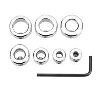 Haofy Juego de Collares de Tope de Acero con Alto Contenido de Carbono con Galvanoplastia Fina para un Control Preciso de la Profundidad de Perforación, 7 Anillos de Brocas Giratorias, Mantenimiento