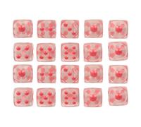 Haofy Juego de Dados Transparentes de 20 Piezas, Dados de Esquina Redondeada de 6 Caras para Juegos de Mesa y Juegos de Matemáticas, Plástico Ligero de 0,6 Pulgadas (Transparente con Manchas Rosas)