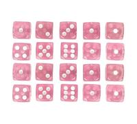 Haofy Juego de Dados Transparentes de 20 Piezas, Dados de Esquina Redondeada de 6 Caras para Juegos de Mesa y Juegos de Matemáticas, Plástico Ligero de 0,6 Pulgadas (Rosa con Manchas Blancas)