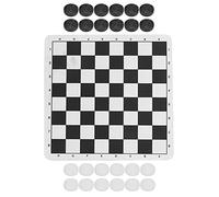 Haofy Juego de Damas de Plástico Plegable con Piezas de Ajedrez de para Pensamiento Lógico y Resolución de Problemas, Adecuado para Niños y Adultos, 9,5 X 9,5 Pulgadas, Blanco Negro
