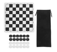 Haofy Juego de Damas Liviano con Diseño Simple y Bolsa de Almacenamiento Conveniente, Que Mejora Las Habilidades Sociales, 145 G, Blanco y Negro