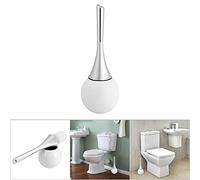Haofy Juego de Escobilla de Baño Cromada, Acero Inoxidable y Plástico, Soporte Fácil de Usar, Diseño Compacto y Elegante para Limpieza del Baño (fondo blanco)