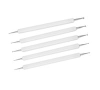 Haofy Juego de Herramientas para Esculpir Puntos en Arcilla para Proyectos de Arte en Arcilla, 5 Piezas de Bolígrafo de Sangría de Doble Extremo para Bricolaje, Cabeza de Acero Inoxidable, Adecuado