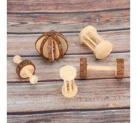 Haofy Juego de Juguetes para Dientes Molares de Madera de Hámster para Conejo de Cobaya, Juguetes para Masticar de Madera No Tóxica para Juegos de Mascotas Pequeñas, 5 Unids/Set