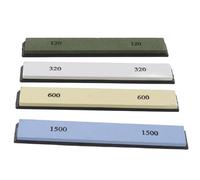 Haofy Juego de Piedra de Afilar para Cuchillos de Primera Calidad, Grano de 4 Lados 120/320 600/1500, Kit de Afilado Profesional para Cuchillos de Pesca de Cocina con Superficie de Corindón Blanco