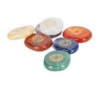 Haofy Juego de Piedras de Chakra de Color Natural, 7 Piezas de Piedras de Chakra con Caja de Regalo, Hermosas Energéticas para Meditación y Decoración del Hogar