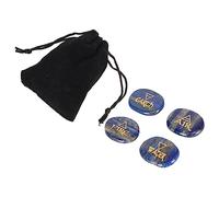 Haofy Juego de Piedras de Runa de Cristal Pulido con Símbolos de 4 Elementos, Piedras Curativas de Reiki para Meditación, Equilibrio de Chakras, Alivio de la Ansiedad, Decoración del Hogar,