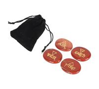 Haofy Juego de Piedras de Runa de Cristal Pulido con Símbolos de 4 Elementos, Piedras Curativas de Reiki para Meditación, Equilibrio de Chakras, Alivio de la Ansiedad, Decoración del Hogar, (Tipo 1)