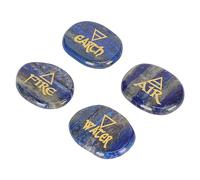 Haofy Juego de Piedras Rúnicas Pulidas con Símbolos de Agua, Aire, Fuego y Tierra para Curación de Reiki, Meditación, Equilibrio de Chakras, Alivio de la Ansiedad para Uso en la Oficina, Decoración