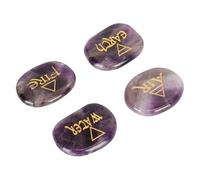 Haofy Juego de Piedras Rúnicas Pulidas con Símbolos de Agua, Aire, Fuego y Tierra para Curación de Reiki, Meditación, Equilibrio de Chakras, Alivio de la Ansiedad para Uso en la Oficina, Decoración