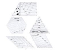 Haofy Juego de Reglas para Acolchar, Cinco Herramientas de Patchwork de Precisión para Corte Preciso, Medición de Proyectos de Costura, Diseños Hexagonales Triangulares Trapezoidales, Ideales para