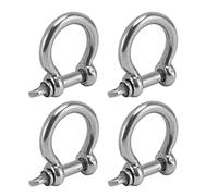 Haofy Juego de Repuesto de Abrazadera de Anclaje de Anillo D, Grillete con Pasador de Tornillo de Acero Inoxidable Brillante, 4 Uds. Para Equipos Forestales de Minería (M12)