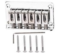 Haofy Juego de Repuesto de Puente de Guitarra de Metal para Guitarras Eléctricas Infantiles, Kit de Instalación Completo con Tornillos y Llave, Accesorio para Mejorar la Calidad del Sonido (SILVER)