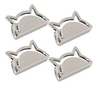 Haofy Juego de Tapones de Clip de Gato Flexibles con Hebilla Decorativa de Metal para Accesorios de Bricolaje, Bolsos y, 4 Juegos de Tamaño de 1,2 Pulgadas (Plata B01-51-52059)