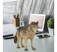 Haofy Juguete de Estatuilla de Lobo, Modelo Animal de Plástico para Uso Educativo, Decoración Realista para Niños, para Aprender y Coleccionar Ciencias de la Naturaleza (Gran Lobo Verde)