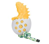 Haofy Juguete Masticable para Perros con Forma de Huevo de Dinosaurio, Material TPR, Cepillo de Dientes Multifuncional para Perros para Cuidado y Entretenimiento (Orange)