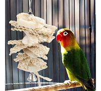 Haofy Juguete para Masticar Bird Loofah con Ganchos, 8,7 X 4,9 Pulgadas, Ejercicio y Entrenamiento de Inteligencia para Agapornis y Pájaros Pequeños