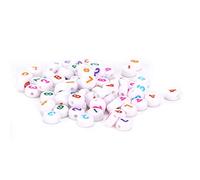 Haofy Kit de 300 Cuentas de Números Redondos Blancos, Cuentas de Figuras Acrílicas para Pulseras y Collares, Regalo Ideal para Amantes de las Manualidades y Niños