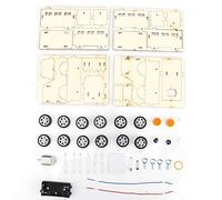 Haofy Kit de Construcción de Tren Eléctrico de Madera, Modelo de Bricolaje, Experimento Científico, Juguete para Niños, Coordinación Mano-Ojo, con Compartimentos para Pasajeros, para