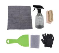 Haofy Kit de Limpieza de Lápidas, Juego Completo de Limpieza con Cepillo Raspador, de Esponja, Botella Pulverizadora, Paño de Microfibra para Mármol y Lápida