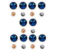Haofy Kit de Remaches de Diamantes de Imitación de Cristal Azul, 10 Uds., 14mm, Decoración de Ropa