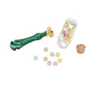 Haofy Kit de Sellos de Cera, Diseño Delicado, Laca de Fuego, Sello de Cera, Juego de Sellos para Sobres, Proyectos de Boda y Manualidades, Resina Azul, 3,8 X 1,5 X 4,9 Pulgadas (Elfo del bosque -