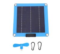 Haofy Kit de Ventilador de Panel Solar Portátil Azul Salidas Duales Tipo C Cargador Solar de Silicio Monocristalino de 30 W con Ventilador para Acampar Al Aire Libre Senderismo Ligero