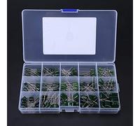 Haofy Kit Surtido de Condensadores de Película de Poliéster, Cable Axial Metalizado 150 Piezas 15 Valores 100 V 0,33 NF a 470 NF ±5 Tolerancia para Proyectos de Circuitos de Baja Frecuencia CC