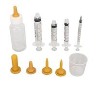 Haofy Kits de Botellas de Alimentación Gatito con Control Caudal para Alimentador Medicamentos para Mascotas, Material Silicona PVC (YELLOW)