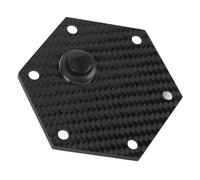 Haofy La Cubierta de La Bocina de Moda del Volante de Fibra de Carbono para 6 Tornillos de Dirección le Al Interior del Automóvil una Nota Estética (Black)