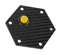 Haofy La Cubierta de La Bocina de Moda del Volante de Fibra de Carbono para 6 Tornillos de Dirección le Al Interior del Automóvil una Nota Estética (Yellow)