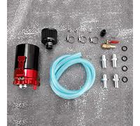 Haofy Lata de Captura de Aceite de Aluminio de 300ML, Tanque de Ventilación Duradero, Captura la Humedad del Motor para Automóviles Universales en Negro/azul/rojo, 1 Unidad (rojo negro)