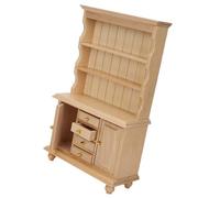 Haofy Librería para Casa de Muñecas, Muebles en Miniatura de Madera a Escala 1:12, Estante para Juguetes de Tres Capas para Decoración de Jardín de Hadas para Niños (Color Madera)