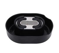 Haofy Limpiador de Enjuague de Afeitadora Manual de Empuje Plástico Negro No Requiere Electricidad para Todos los Tamaños de Afeitadora con Diseño de Protección contra Salpicaduras