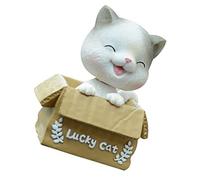 Haofy Lindo Adorno de Cabeza de Gato Bobble, Estatuilla de Juguete de Resina con Cabeza Temblorosa, Decoración Perfecta para el Salpicadero del Coche para los Amantes de los Gatos