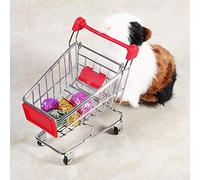 Haofy Loro Pájaro Mascota Juguete Divertido Interactivo Mini Carrito de Compras Carro para Entrenamiento de Coordinación Adecuado para Agapornis Ratones Amarillo 4x3x4.5 1 Unidad (Rojo)