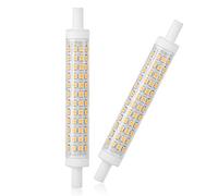 Haofy Luz Halógena de 10 W 120 LED de Repuesto Eficiente para Lámpara de Estudio, Lámpara de Doble Extremo R7s de 2 Piezas para Luces de Seguridad del Hogar, AC85-265 V (Blanco cálido)