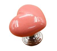 Haofy Manija de Cajón de Cerámica con Forma de Corazón, Elegante Perilla de Aleación de Zinc con Líneas Suaves, un Orificio para Armarios, Armarios, Cajones en Rojo, Amarillo, Rosa y Blanco, Mejora