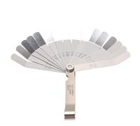 Haofy Medidor de Espesores de 16 Cuchillas Herramienta de Medición de Espacios de Acero Inoxidable Métrico Imperial de Doble Marca 0.005-0.02 Pulgadas con Punta Doblada de Tuerca