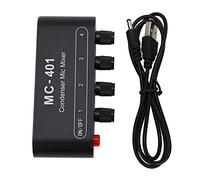 Haofy Mezclador Compacto de Micrófono de Condensador con 4 Perillas de Volumen Independientes para Mezcla de Audio de Múltiples Fuentes, Ideal para Entusiastas del Karaoke, Aleación de Aluminio