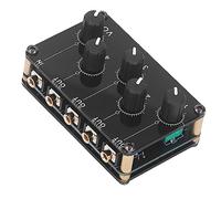 Haofy Mezclador de Línea de Sonido Portátil de 4 Canales, Miniconsola de Tablero de Sonido Compacta Estéreo para Fiestas de Metal