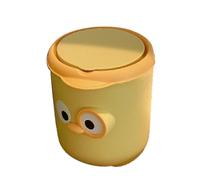 Haofy Mini Bote de Basura de Dibujos Animados, Lindo Diseño de Tapa, Bote de Basura para Encimera para Oficina, Dormitorio, Dormitorio de Plástico (YELLOW)