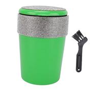 Haofy Mini Bote de Basura de Escritorio, Pequeño Bote de Basura de Acero Inoxidable y Plástico con Función de Iluminación LED para Oficina, Hogar, Escritorio, Encimera (GREEN)