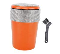 Haofy Mini Bote de Basura de Escritorio, Pequeño Bote de Basura de Acero Inoxidable y Plástico con Función de Iluminación LED para Oficina, Hogar, Escritorio, Encimera (ORANGE)