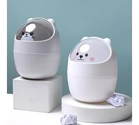 Haofy Mini Bote de Basura Lindo, Escritorio de Gran Apertura, Bote de Basura de Plástico para Escritorio de Trabajo de 6,1x4,3 Pulgadas (WHITE)