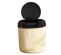 Haofy Mini Botes de Basura con Tapa Abatible de Color Crema, Papelera de Plástico Ecológica para Mesita de Noche de Escritorio