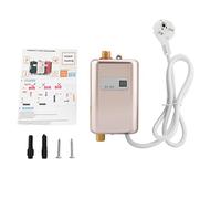 Haofy Mini Calentador de Agua sin Tanque 3800W Caliente con Pantalla Digital LCD G1/2 Punto de Uso Calentador de Agua Eléctrico para Fregadero de Cocina Lavado de Baño Lavado de Manos (GOLD)