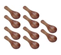 Haofy Mini Cucharas de Degustación Compactas, Cucharas de Madera Pequeñas y Lisas para Mezclar Condimentos en la Cocina, 10 Uds.