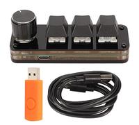 Haofy Mini Teclado de 3 Teclas, Conexión por Cable, Interruptor Azul Flexible, Teclado Mecánico, Programación Personalizada, Intercambiable en Caliente para Juegos